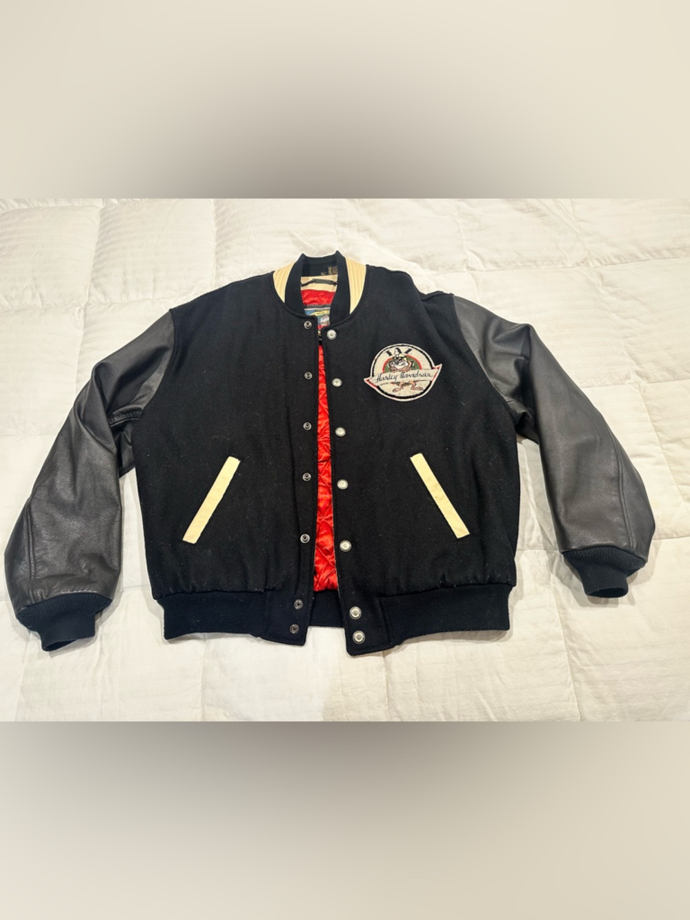 Vintage Harley Davidson Warner Brothers Tax Varsity Jacket